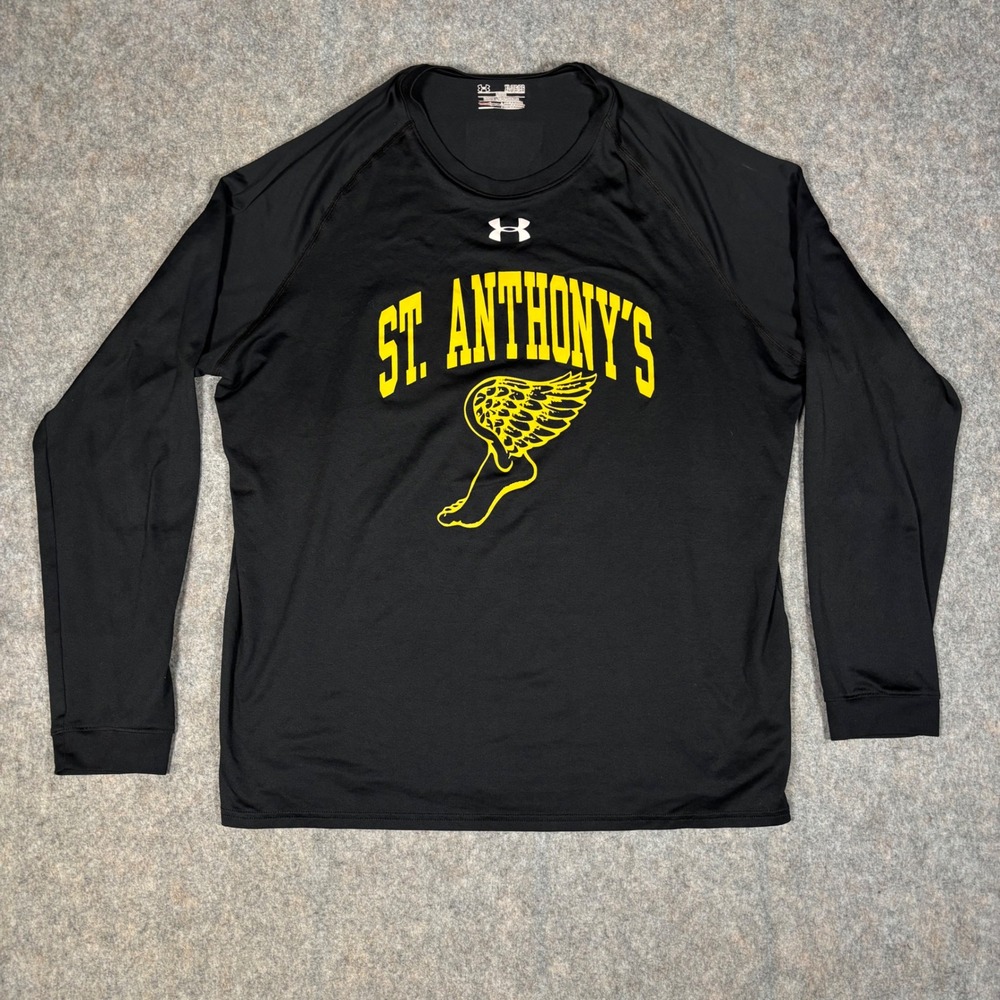 St. Anthony's Track Field Under Armour Shirt Mens XL Black HeatGear Long Sleeve